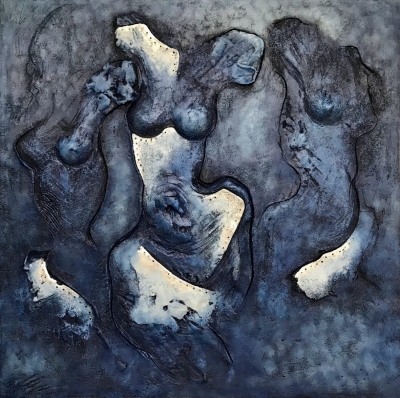 Armure de Femme kombinovaná technika 101x101 cm 2022 Armure de Femme